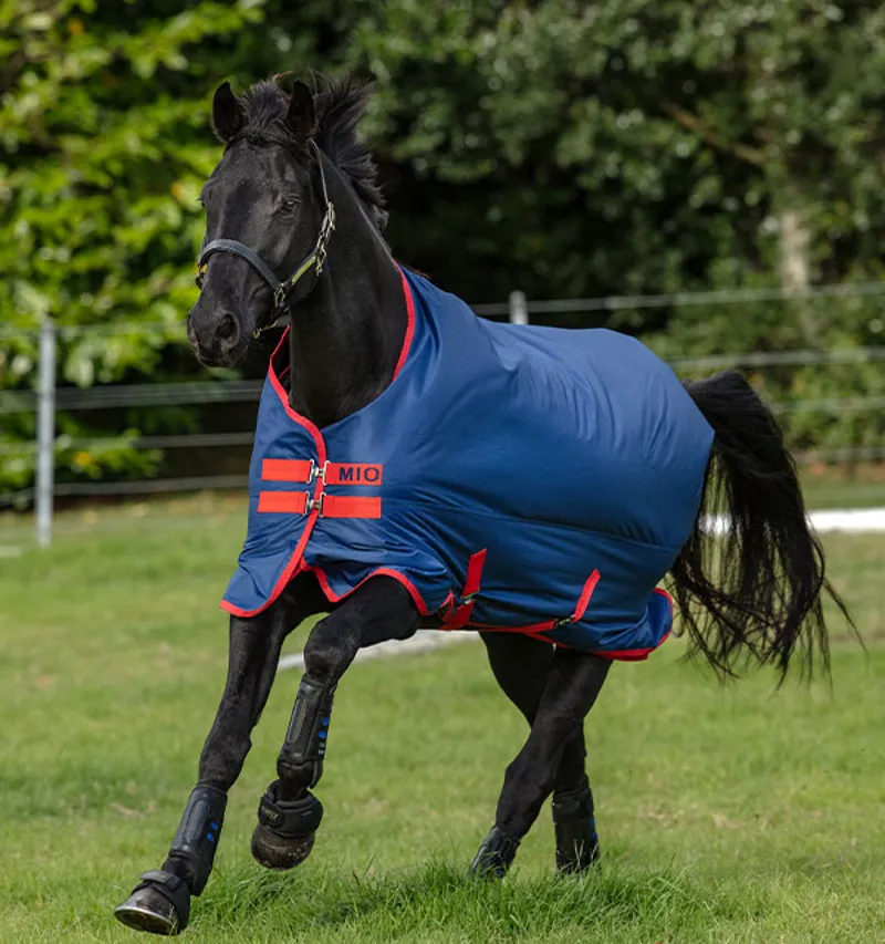 Horseware Mio Lightweight 0g Turnout Rug in Dark Blue and Red